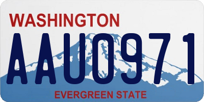WA license plate AAU0971
