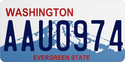 WA license plate AAU0974