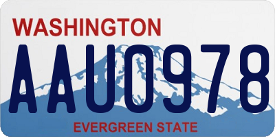 WA license plate AAU0978