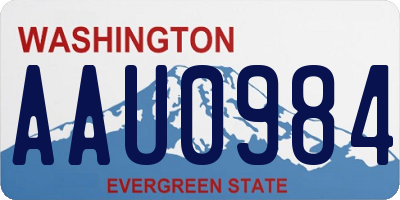 WA license plate AAU0984