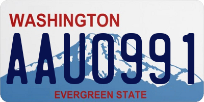 WA license plate AAU0991