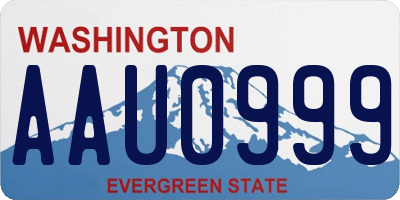 WA license plate AAU0999