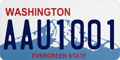 WA license plate AAU1001