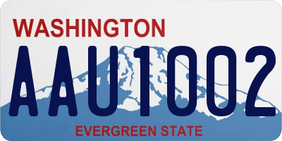 WA license plate AAU1002