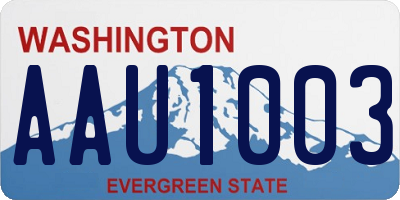 WA license plate AAU1003
