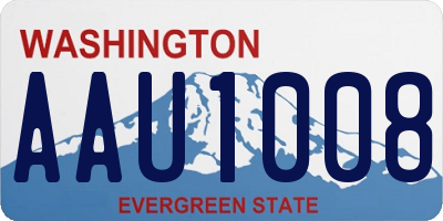 WA license plate AAU1008