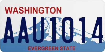 WA license plate AAU1014
