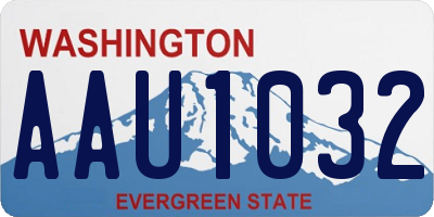 WA license plate AAU1032
