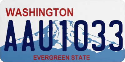 WA license plate AAU1033