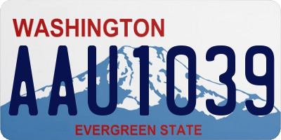 WA license plate AAU1039