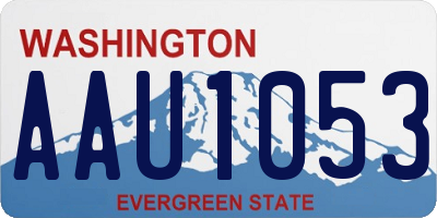 WA license plate AAU1053