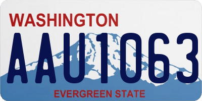 WA license plate AAU1063