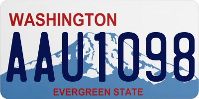 WA license plate AAU1098