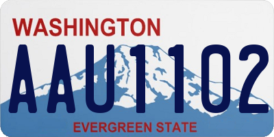 WA license plate AAU1102