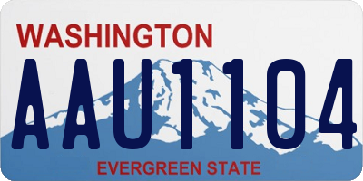 WA license plate AAU1104