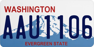 WA license plate AAU1106