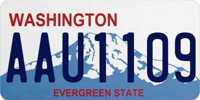 WA license plate AAU1109