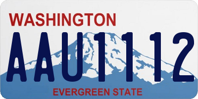 WA license plate AAU1112