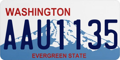 WA license plate AAU1135