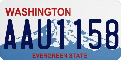 WA license plate AAU1158