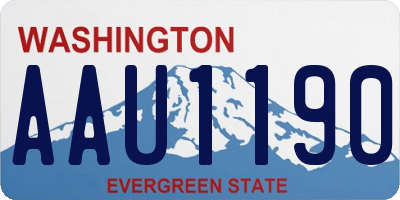 WA license plate AAU1190