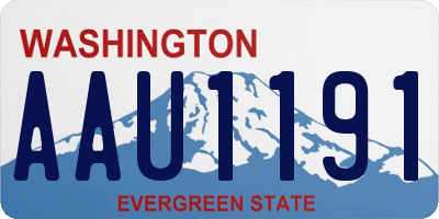 WA license plate AAU1191