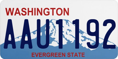 WA license plate AAU1192