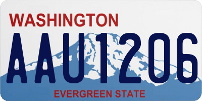 WA license plate AAU1206