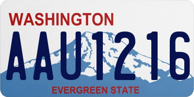 WA license plate AAU1216