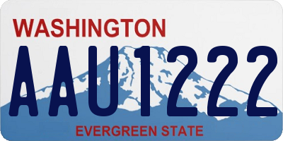 WA license plate AAU1222