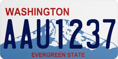 WA license plate AAU1237