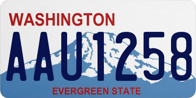 WA license plate AAU1258