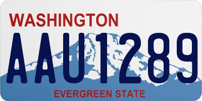 WA license plate AAU1289