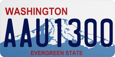 WA license plate AAU1300