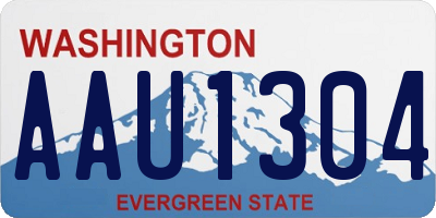 WA license plate AAU1304