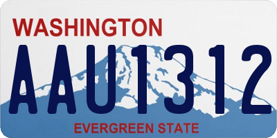WA license plate AAU1312