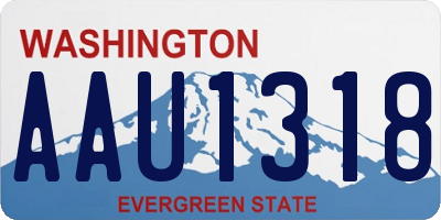 WA license plate AAU1318