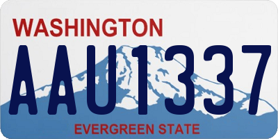 WA license plate AAU1337