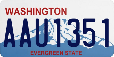 WA license plate AAU1351
