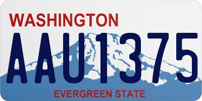 WA license plate AAU1375