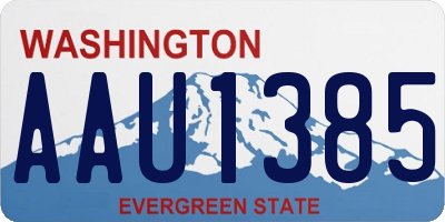 WA license plate AAU1385