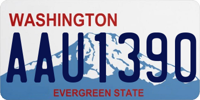WA license plate AAU1390
