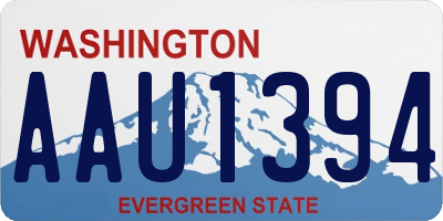 WA license plate AAU1394