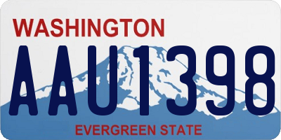 WA license plate AAU1398