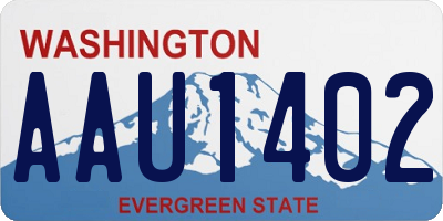 WA license plate AAU1402