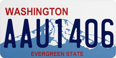 WA license plate AAU1406