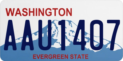 WA license plate AAU1407