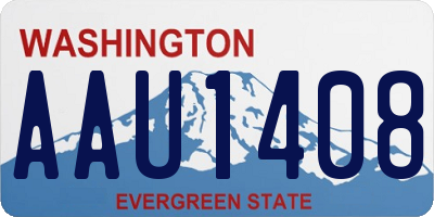 WA license plate AAU1408