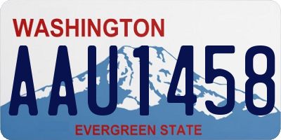 WA license plate AAU1458