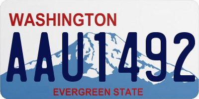 WA license plate AAU1492